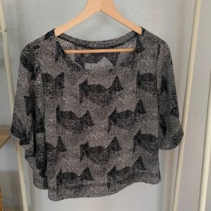 ASTR Black Patterned Crop Top